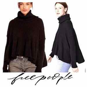 Free People Black Layer Cake Cowl Neck